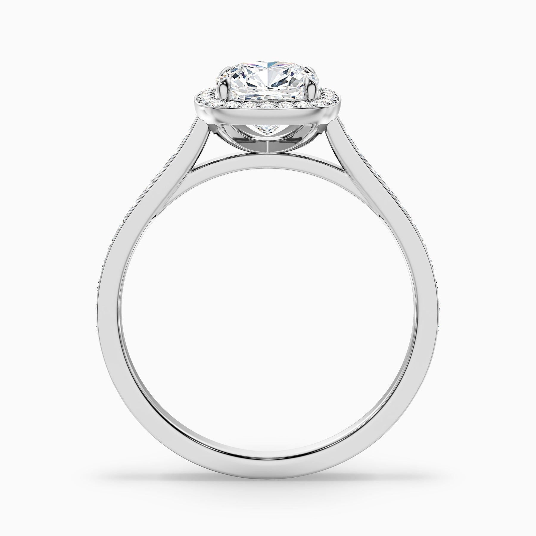 Avaloria 1 Carat Cushion Cut Halo Pave Lab Grown Diamond Ring